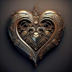 Golden heart in the dark.