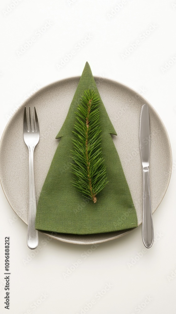 Poster create a festive holiday atmosphere with an elegant christmas table setting featuring a unique napki