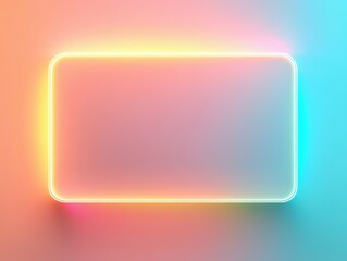 Fototapeta premium A glowing neon frame on a gradient background, ideal for text or visuals.