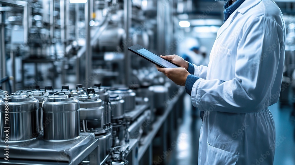 Aufkleber engineer using tablet to oversee renewable energy systems operations