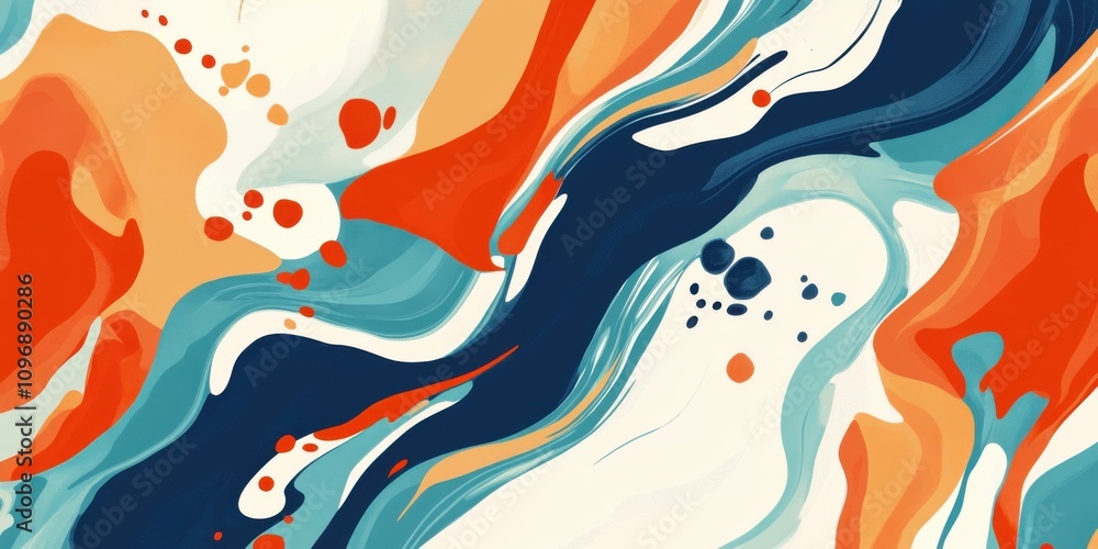 Poster fluid art painting with abstract swirling colors creating a mesmerizing and dynamic effect, ideal fo