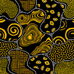 Background of the tribal ethnic culture pattern. Seamless vector pattern in patchwork style based on afro ethnic style ornaments