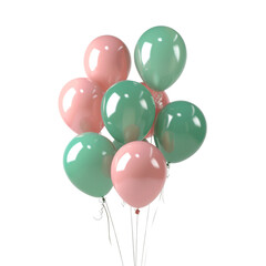 Group of Pink and Green Balloons