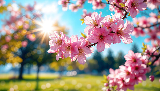 pink cherry blossom in spring