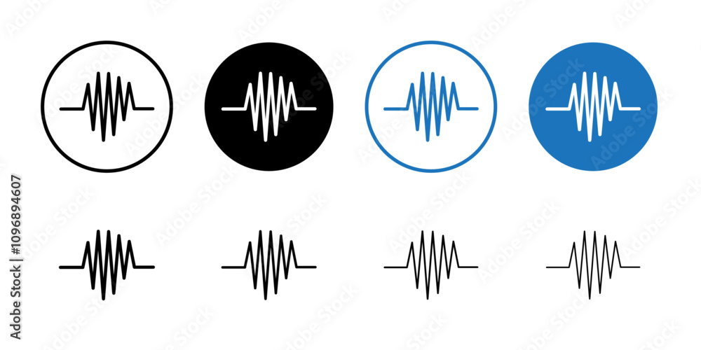Aufkleber audio icon vector set collection for web