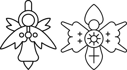  

line art Landscape mountain Lake Illustration, Hand drawn Hill isolated on white background with Pine Tree cloud and star line drawing for children coloring page
