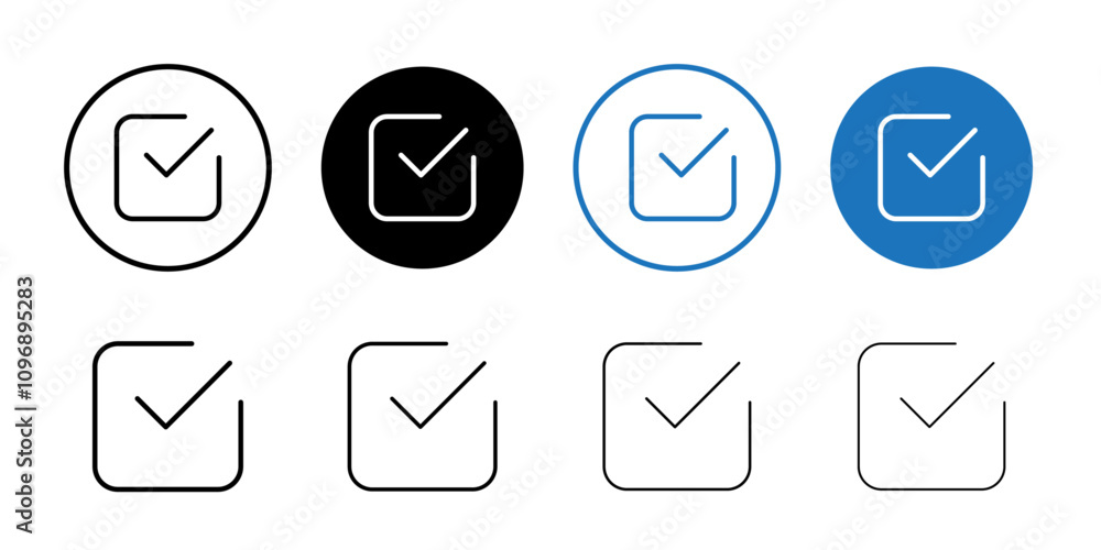 Poster Check mark icon set for web and mobile app. Tick mark sign and symbol