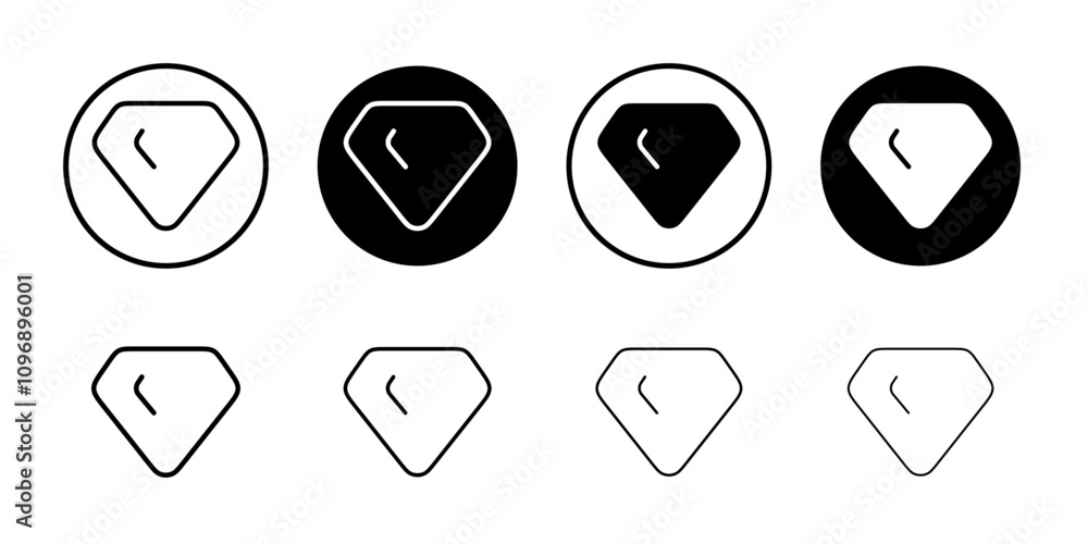 Poster diamond icon set vector. diamond gems sign and symbol
