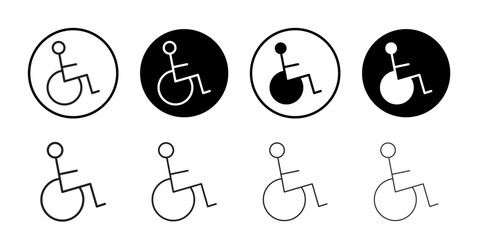 Disable icon Flat art in black and white isolated