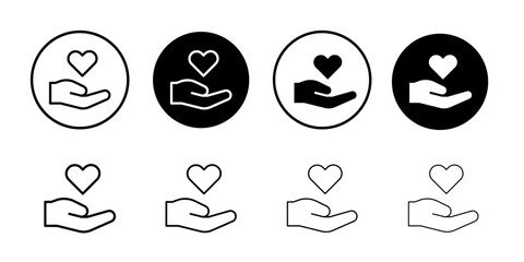 Donate icon Thin line illustration set