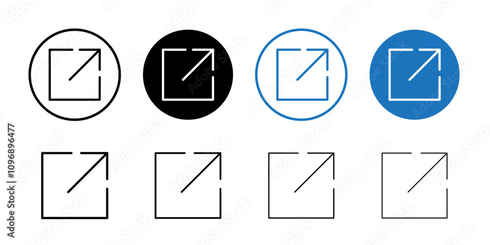 Aufkleber External link vector logo set collection for web app ui