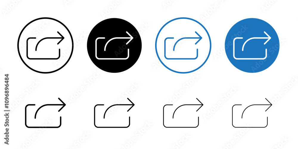Poster export icon thin line illustration set