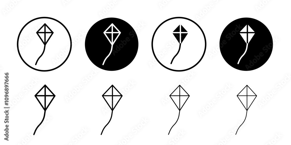 Poster Kite icon set for web and mobile app. kite sign and symbol