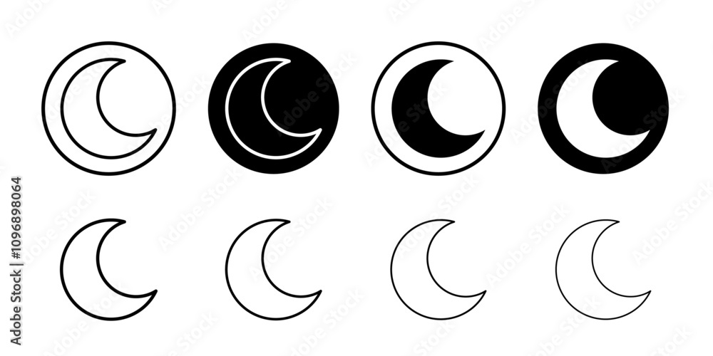 Poster Moon icon (3) Outline vector for web ui