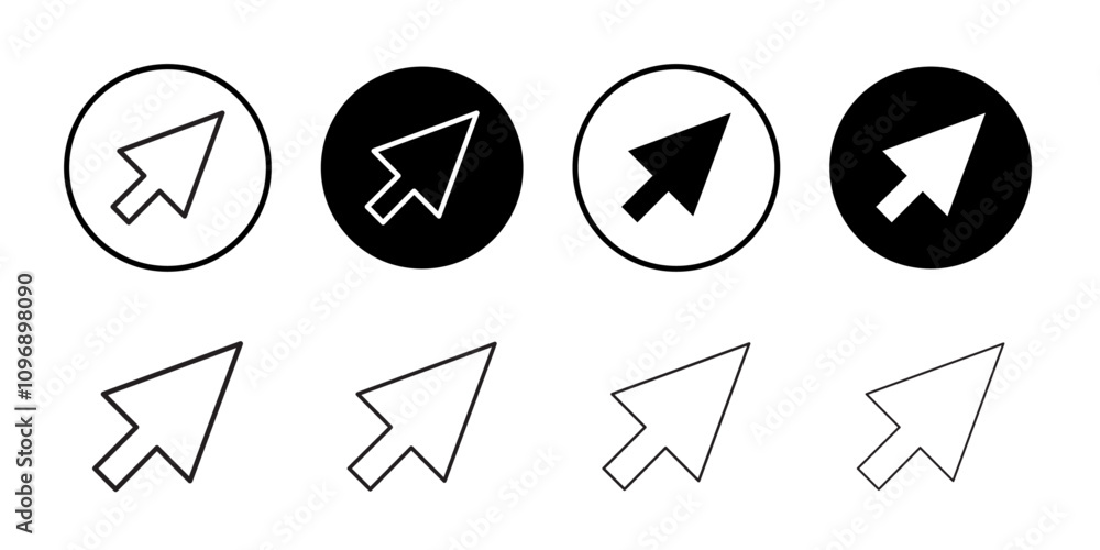 Aufkleber Mouse icon set for web and mobile app. click sign and symbol. pointer icon vector.