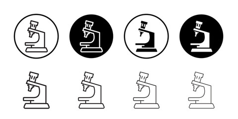 Microscope icon Flat art in black and white isolated