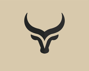 Minimalist Bull Head Logo Design