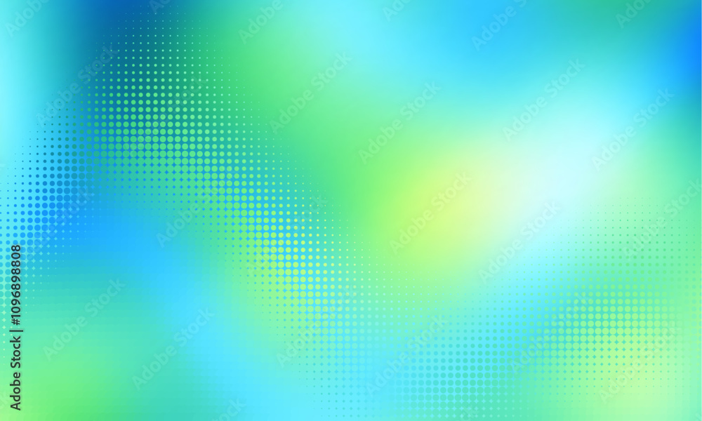 Poster Vector halftone gradient effect. Light pastel colours abstract background. Retro 80's style colors and textures