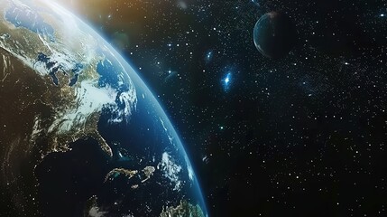 Obraz premium _View_from_space_to_the_planet_Earth_galaxi