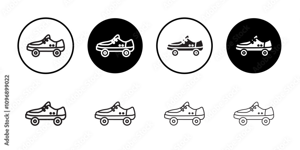 Aufkleber roller skates icon vector set collection for web