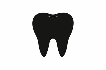 Tooth vector icon, tooth silhouette vector, Black tooth shape symbol