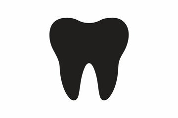 Tooth vector icon, tooth silhouette vector, Black tooth shape symbol