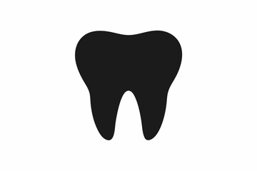 Tooth vector icon, tooth silhouette vector, Black tooth shape symbol