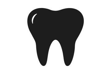 Tooth vector icon, tooth silhouette vector, Black tooth shape symbol