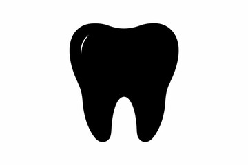 Tooth vector icon, tooth silhouette vector, Black tooth shape symbol