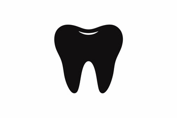 Tooth vector icon, tooth silhouette vector, Black tooth shape symbol