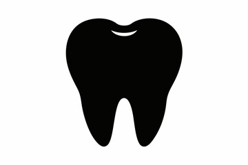 Tooth vector icon, tooth silhouette vector, Black tooth shape symbol