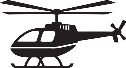 helicopter silhouette vector graphic, copter icon vector illustration. EPS File