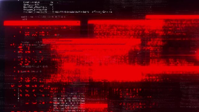 Computer Code Programming Hacking Digital Glitch Overlay Effect Background. warning message hacked alert. Error signal Virus code software hack. Malware Malicious software virus Security. Cyber System - Powered by Adobe