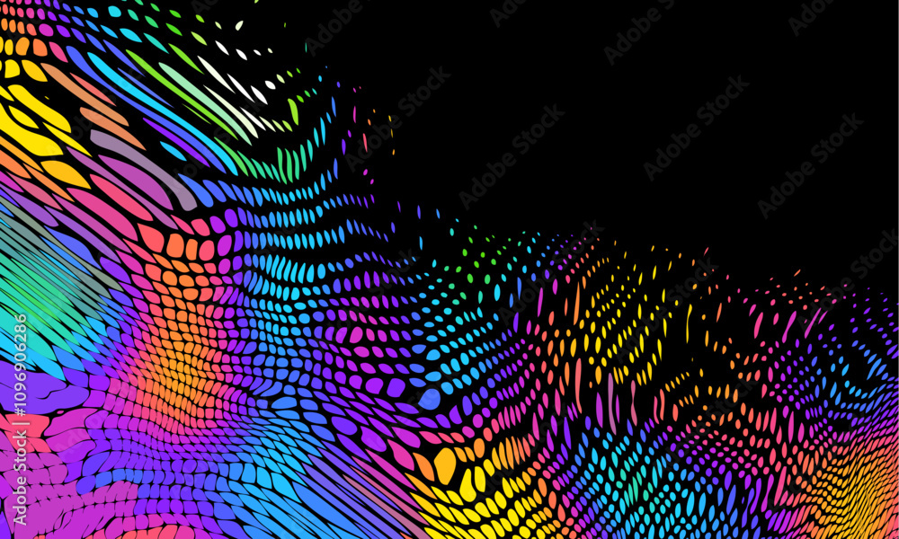 Fototapete Groovy psychedelic wave background for banner design. Retro 60s 70s psychedelic pattern. Modern wave retro abstract design. Rainbow 60s, 70s
