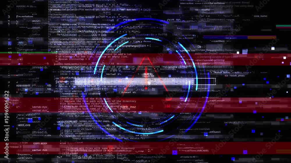 Poster computer virus. system hacked error sign. malware, ransomware, data breach glitched concept. system 