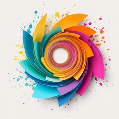 Obraz premium Vibrant abstract spiral with colorful swirls and dynamic energy for creative design projects