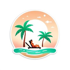 Obraz premium Relax logo icon sticker isolated isolated on white background