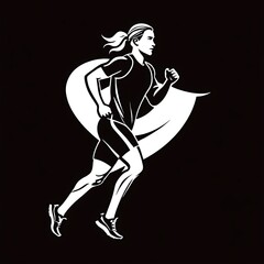 Running logo, jogging and marathon logo 