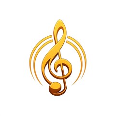 Obraz premium Sol key musical note logo flat design