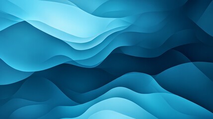 Obraz premium Abstract Blue Waves: A Serene Blend of Light and Dark Blue Curves in Digital Art