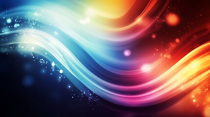 Obraz premium Vibrant and Dynamic Abstract Art with Colorful Waves and Spheres in Flowing Patterns