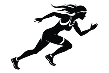 black and white runner athlete girl sport