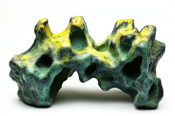 Unique abstract sculpture with vibrant colors and organic shapes