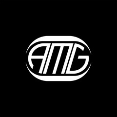 AMG abstract monogram logo design. AMG monogram unique modern flat abstract letter logo design.