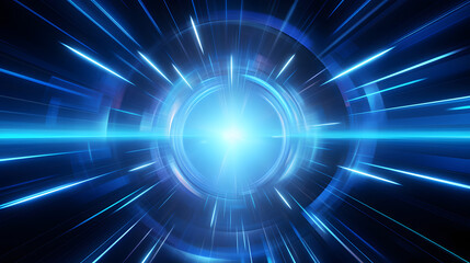 Radial blue light through the tunnel glowing in the darkness for print designs templates, Advertising materials, Email Newsletters, Header webs, e commerce signs retail shopping, advertisement busines