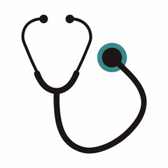 Stethoscope Silhouette Vector, Doctor's Stethoscope Silhouette, Stethoscope Icon Vector,  Stethoscope Vector Illustration