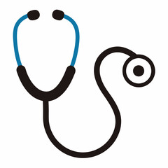 Stethoscope Silhouette Vector, Doctor's Stethoscope Silhouette, Stethoscope Icon Vector,  Stethoscope Vector Illustration