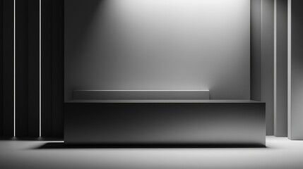 Obraz premium Monochrome stage with geometric design