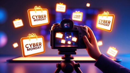 Capturing cyber monday excitement photography setup home studio digital creativity evening light product promotion
