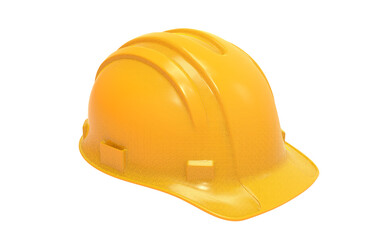 Yellow safety work helmet isolated in transparent background